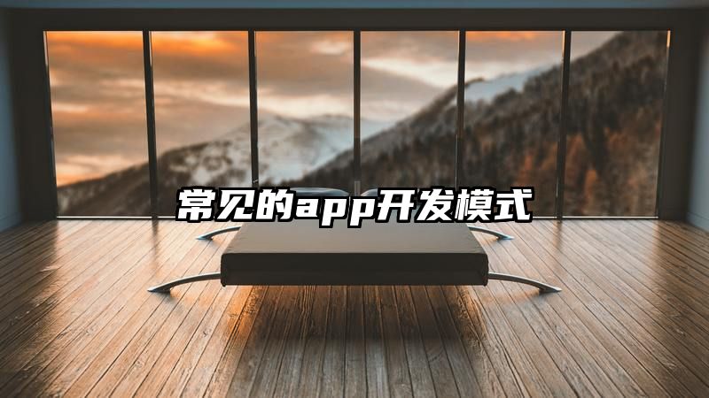 常见的app开发模式