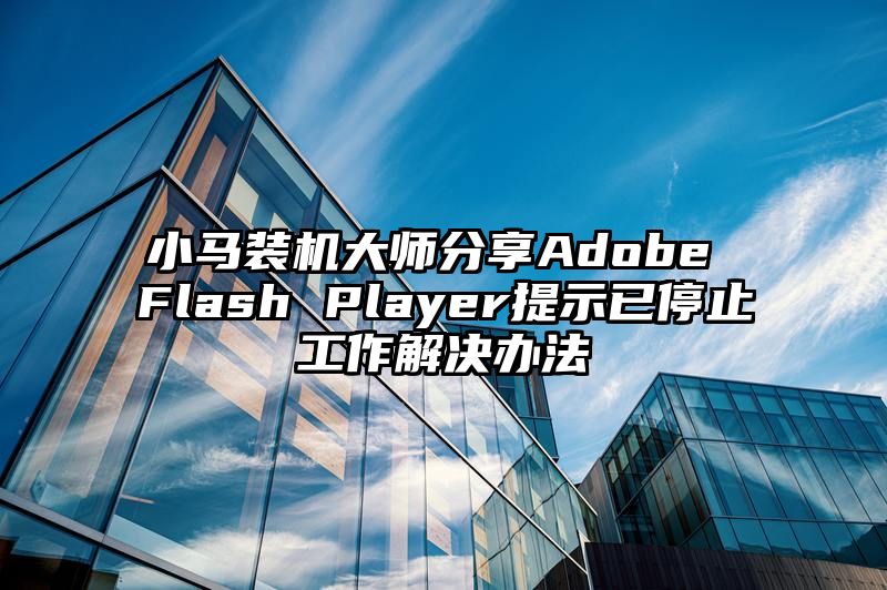 小马装机大师分享Adobe Flash Player提示已停止工作解决办法