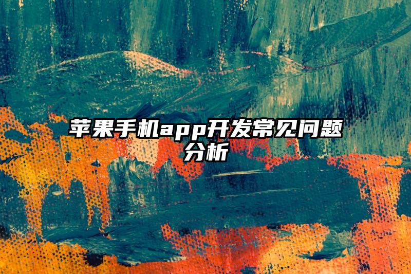 苹果手机app开发常见问题分析