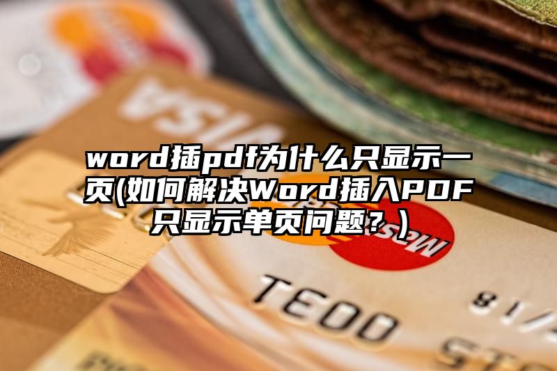 word插pdf为什么只显示一页