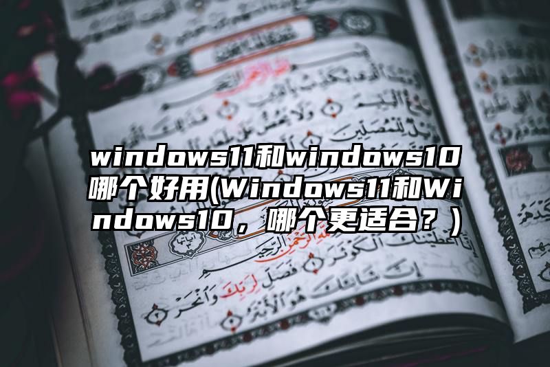 windows11和windows10哪个好用