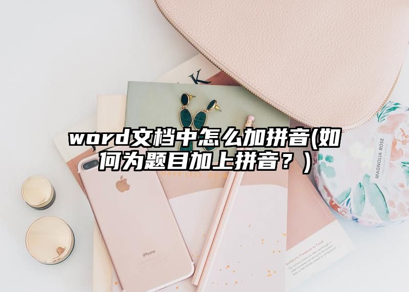 word文档中怎么加拼音