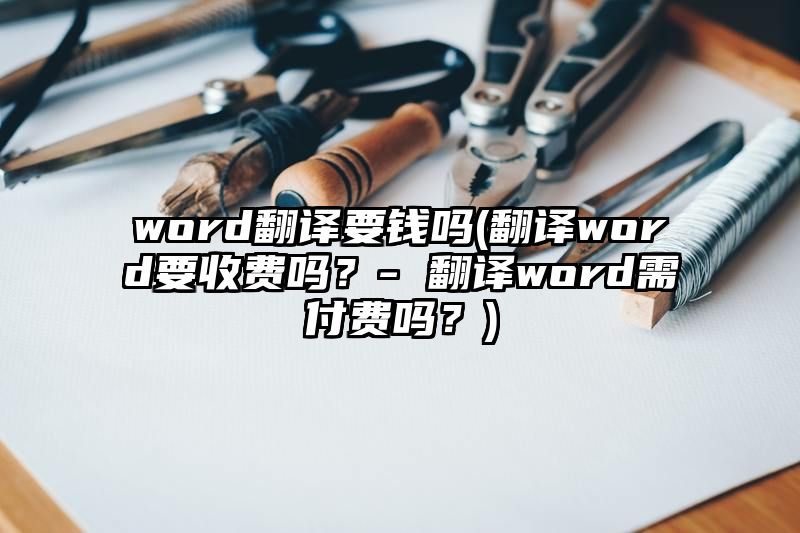 word翻译要钱吗