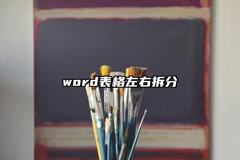 word表格左右拆分