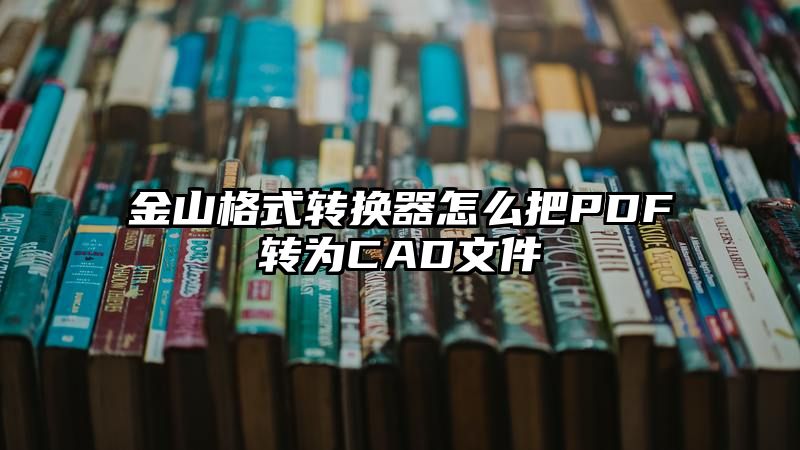 金山格式转换器怎么把PDF转为CAD文件