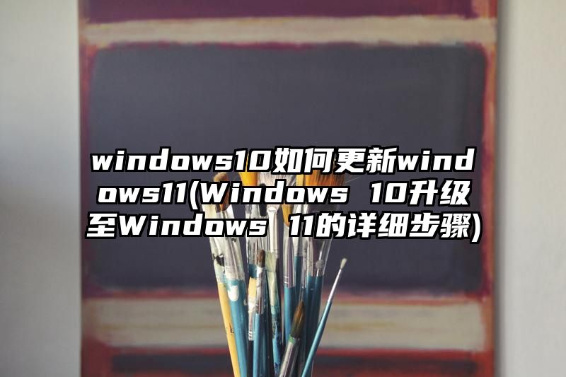 windows10如何更新windows11