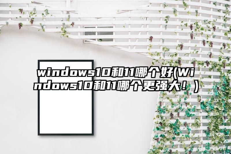 windows10和11哪个好