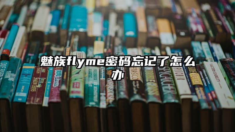 魅族flyme密码忘记了怎么办