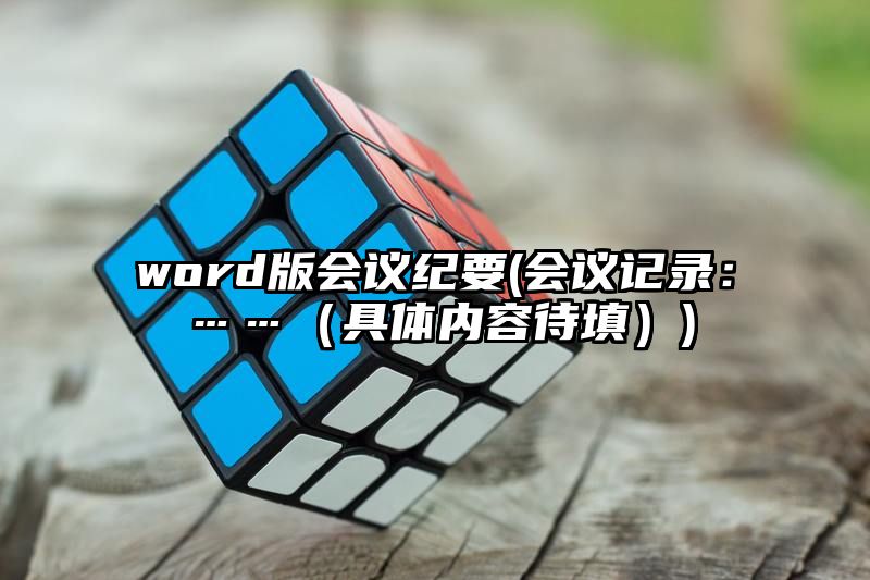 word版会议纪要