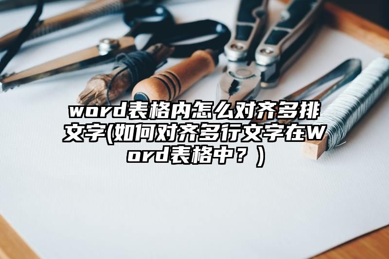 word表格内怎么对齐多排文字