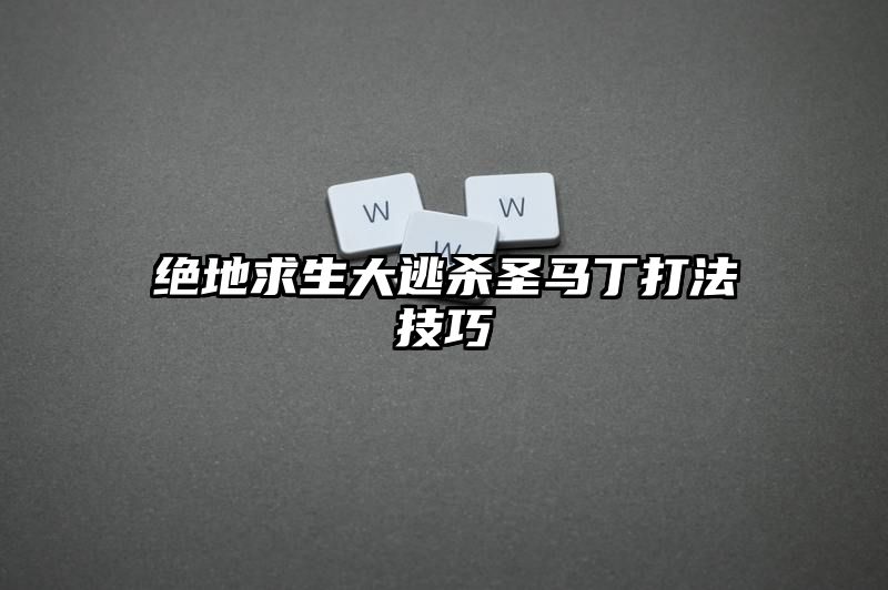 绝地求生大逃杀圣马丁打法技巧