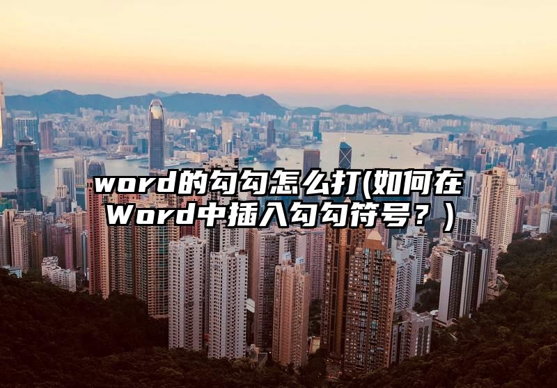 word的勾勾怎么打