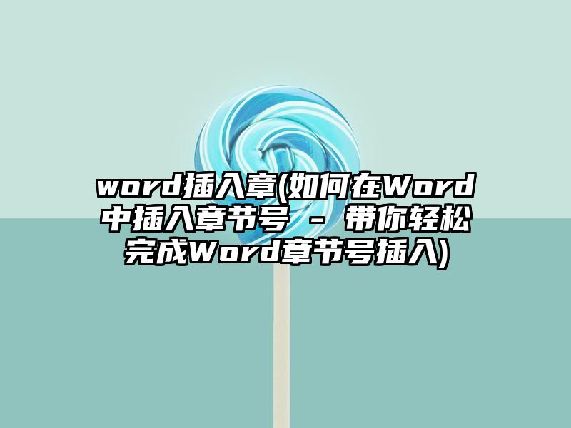 word插入章