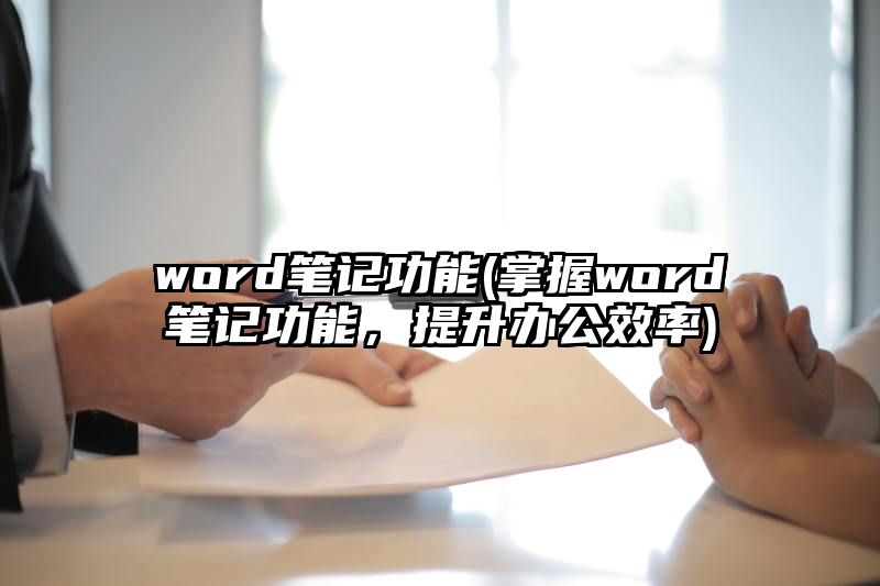 word笔记功能