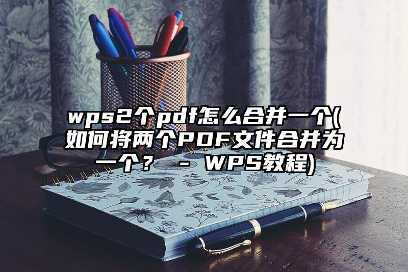 wps2个pdf怎么合并一个