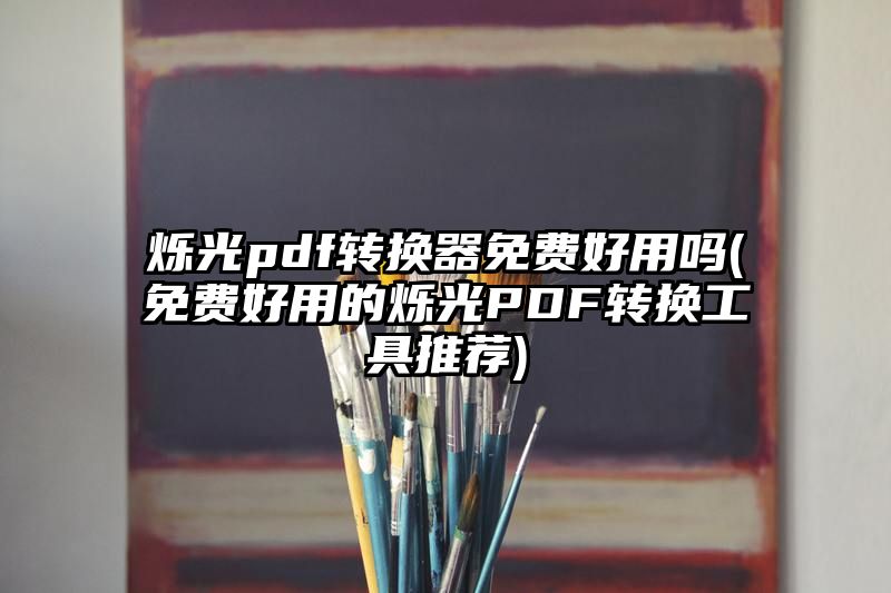 烁光pdf转换器免费好用吗