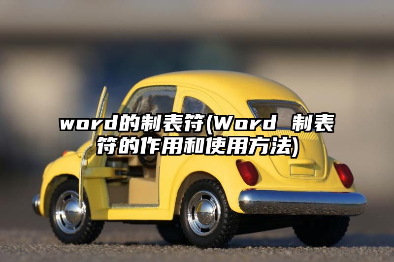 word的制表符