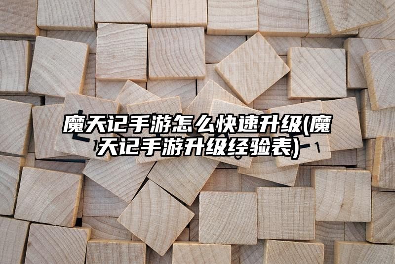 魔天记手游怎么快速升级