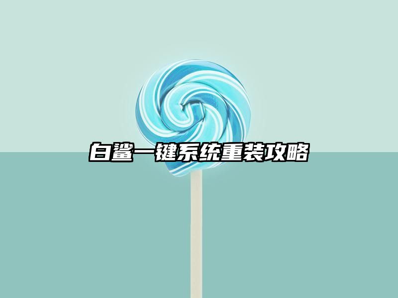 白鲨一键系统重装攻略