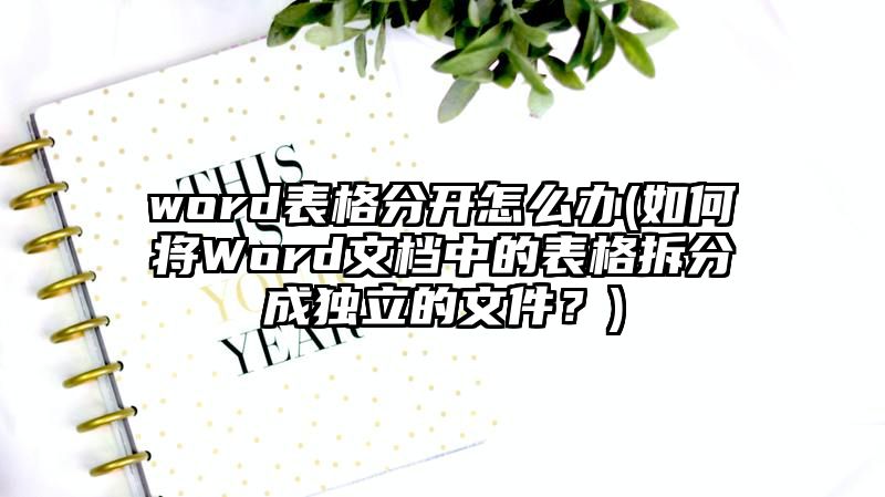 word表格分开怎么办