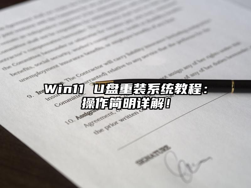 Win11 U盘重装系统教程：操作简明详解！