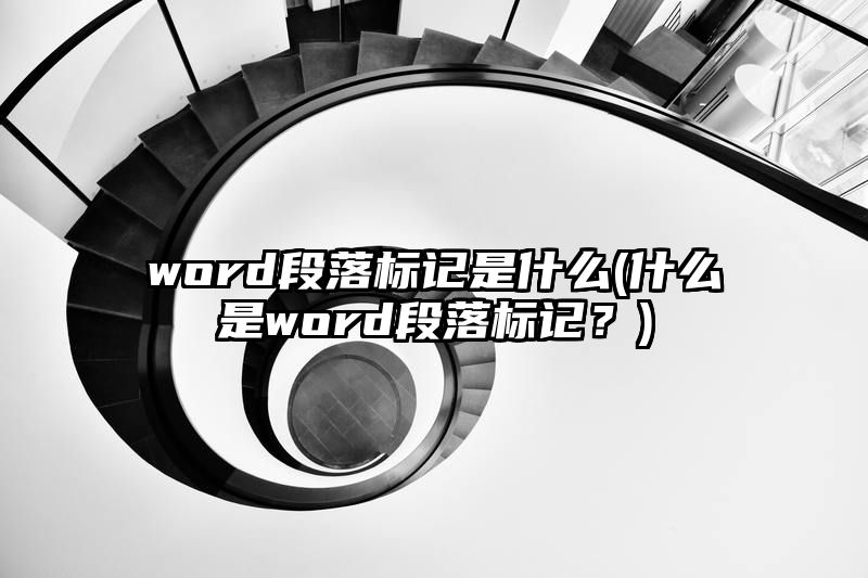 word段落标记是什么