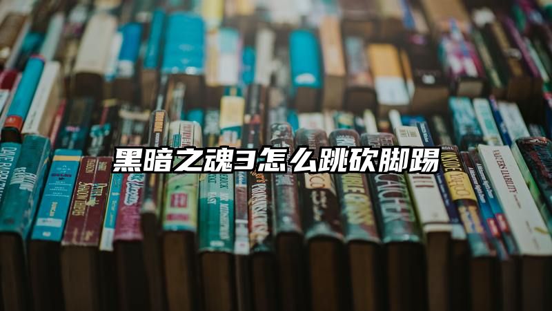 黑暗之魂3怎么跳砍脚踢