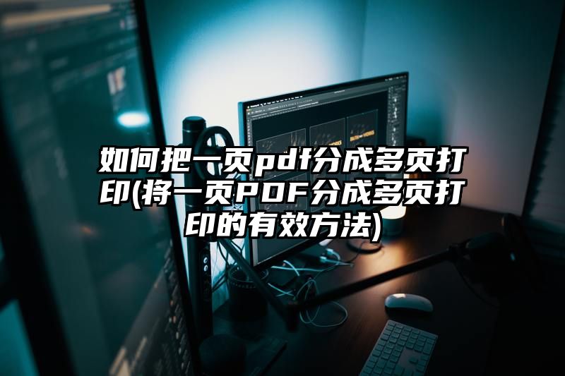 如何把一页pdf分成多页打印