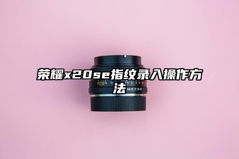 荣耀x20se指纹录入操作方法