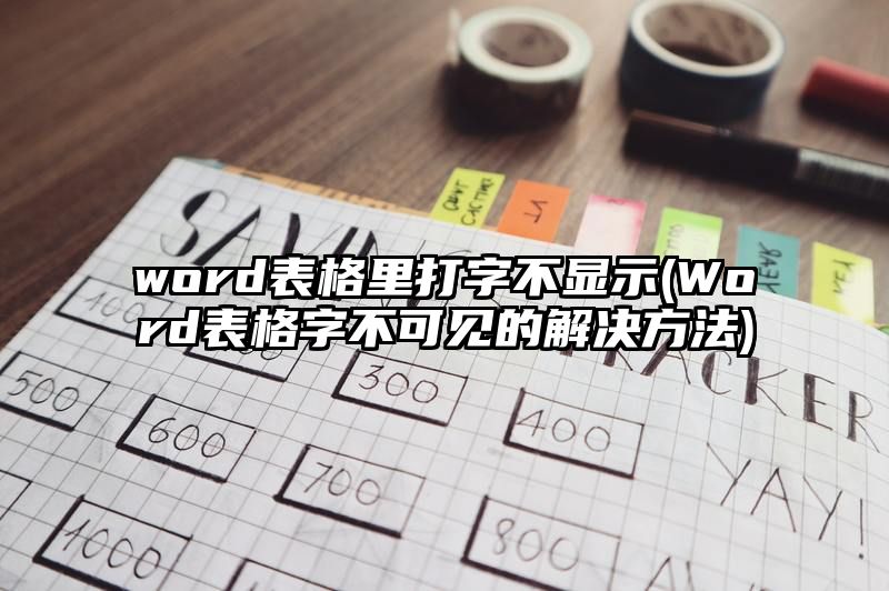 word表格里打字不显示