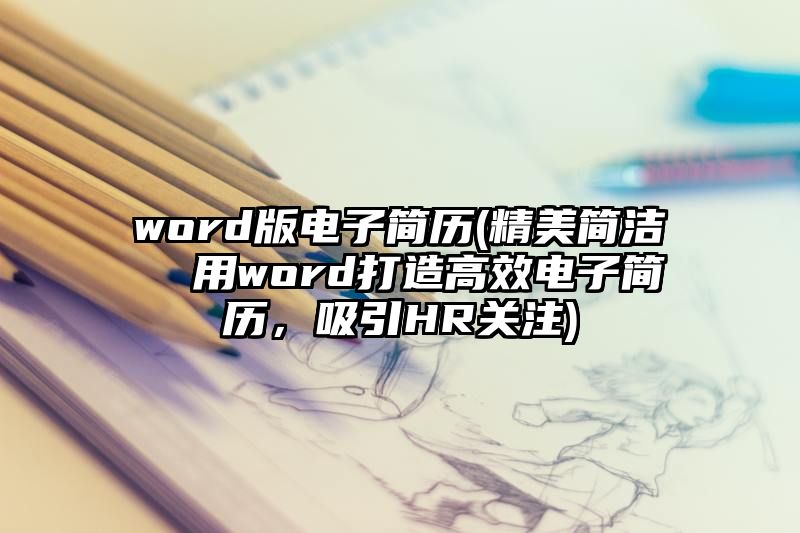 word版电子简历