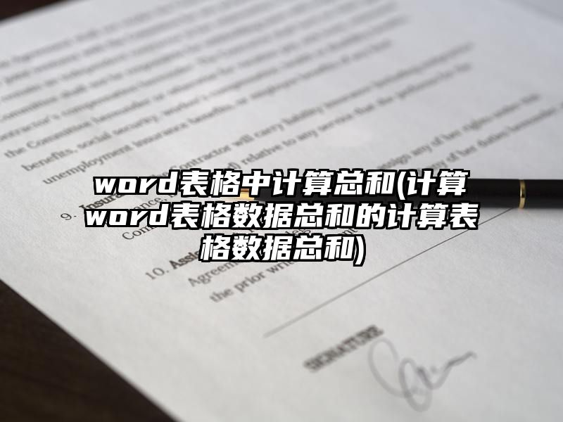 word表格中计算总和