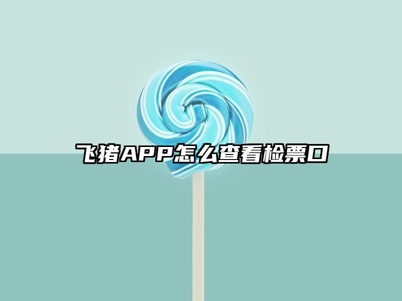 飞猪APP怎么查看检票口