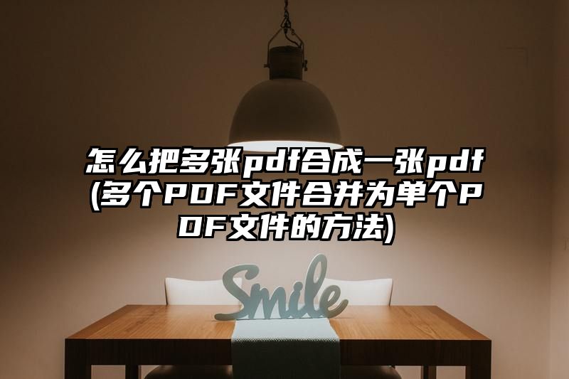 怎么把多张pdf合成一张pdf