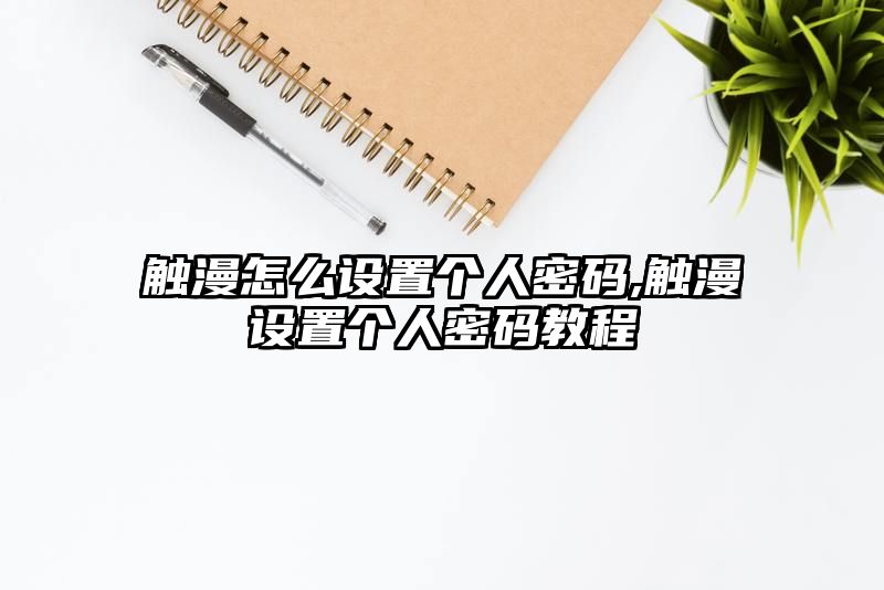 触漫怎么设置个人密码,触漫设置个人密码教程