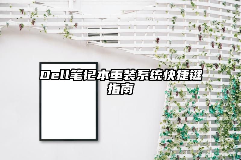 Dell笔记本重装系统快捷键指南