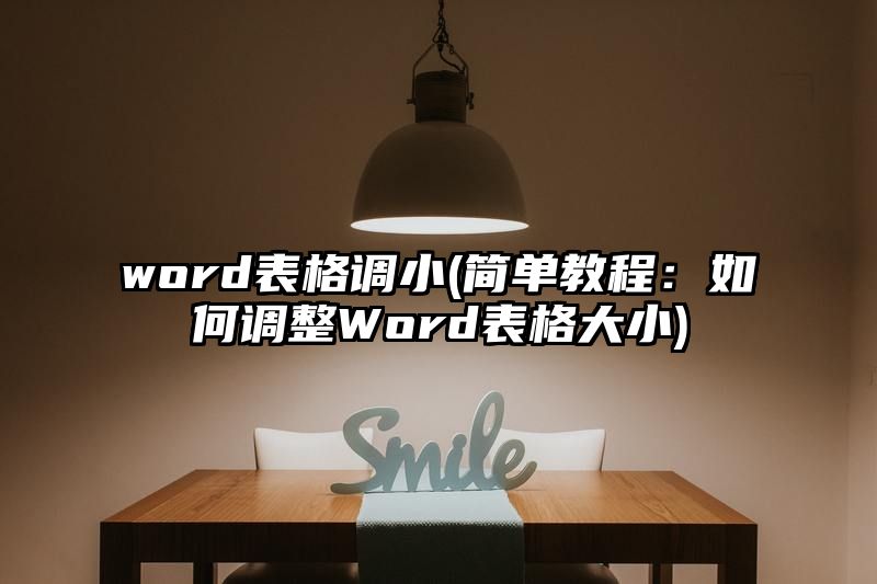 word表格调小