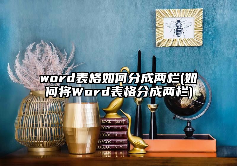 word表格如何分成两栏