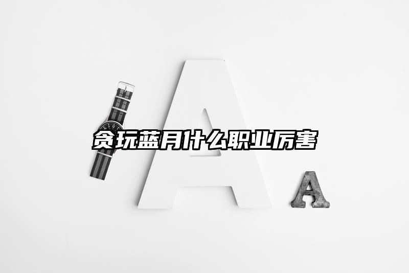 贪玩蓝月什么职业厉害