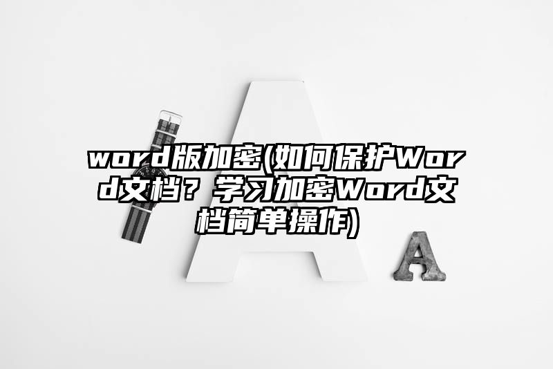 word版加密