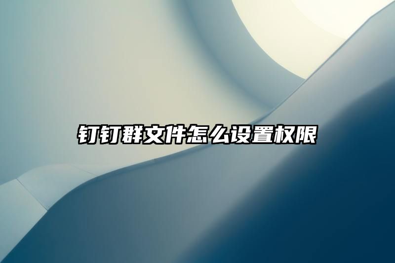 钉钉群文件怎么设置权限