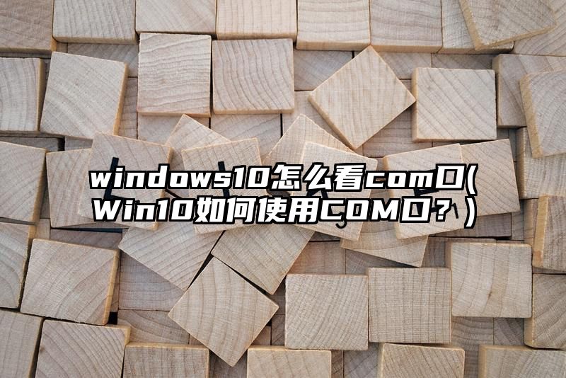 windows10怎么看com口