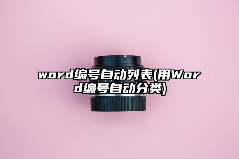 word编号自动列表