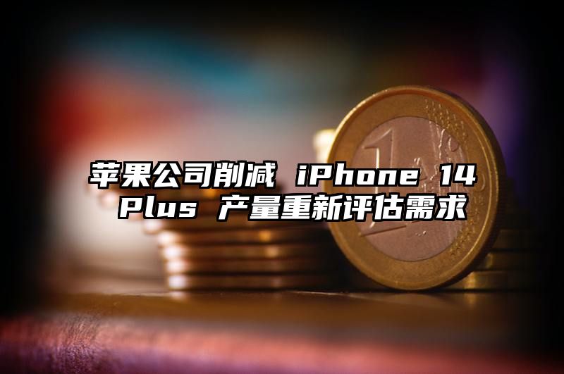 苹果公司削减 iPhone 14 Plus 产量重新评估需求