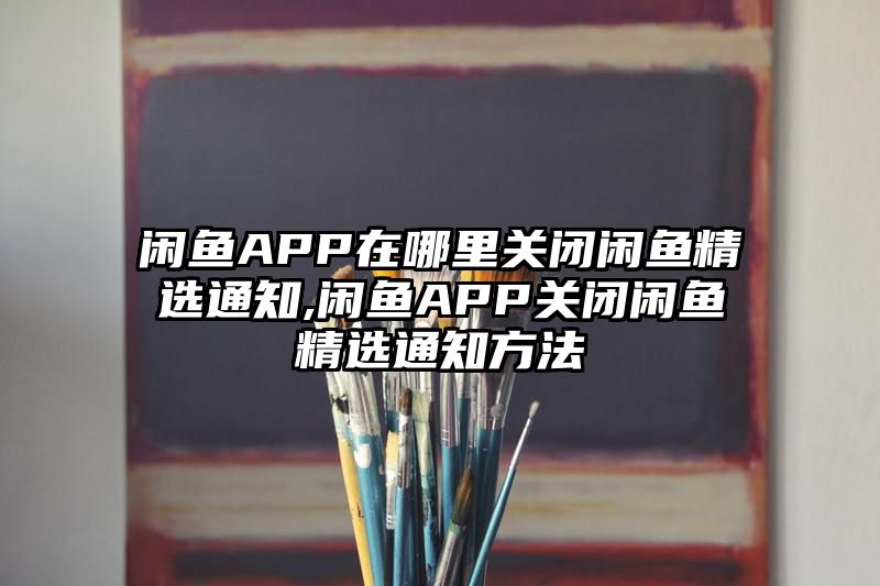 闲鱼APP在哪里关闭闲鱼精选通知,闲鱼APP关闭闲鱼精选通知方法