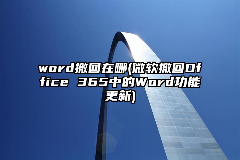 word撤回在哪