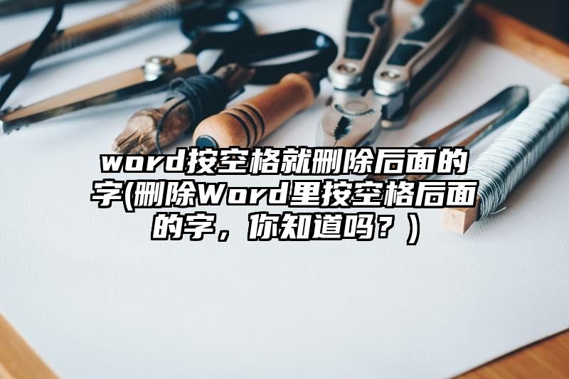 word按空格就删除后面的字