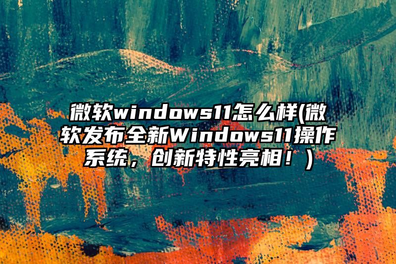 微软windows11怎么样