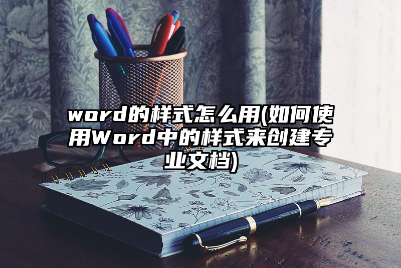 word的样式怎么用