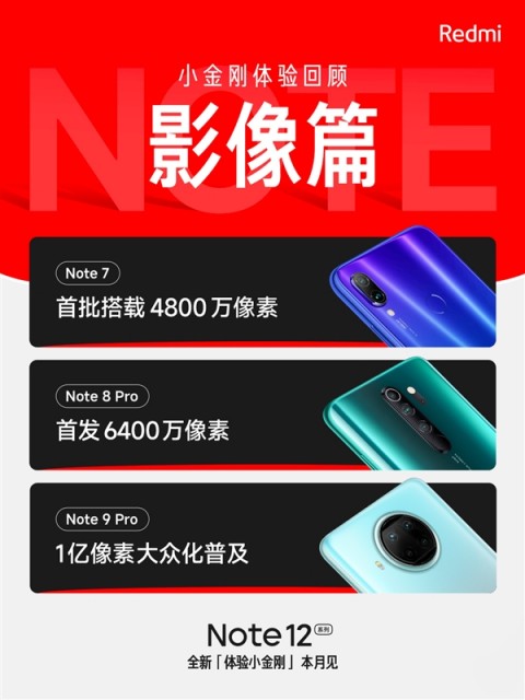 Redmi Note 12系列影像细节确认：或将搭载2亿像素主摄